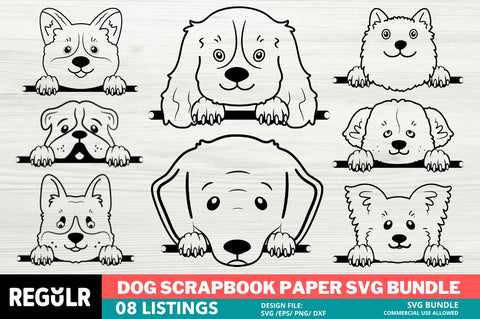 Dog Scrapbook Paper Craft SVG Bundle SVG Regulrcrative 