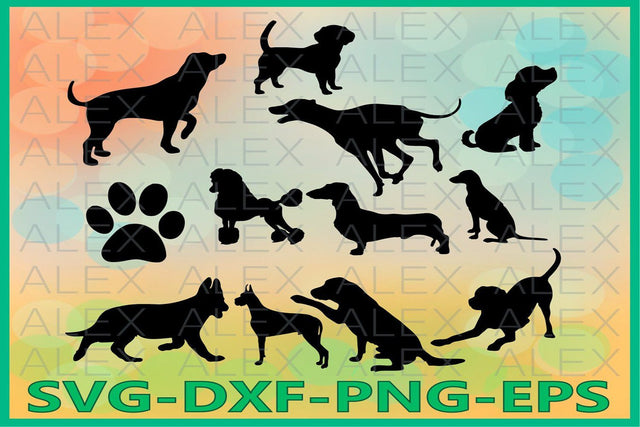 Dog Silhouettes Svg SVG AlexSVGStudio 