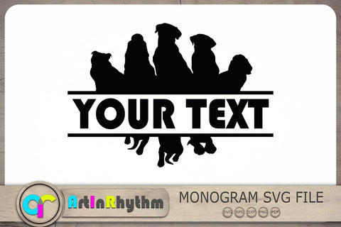 Dog Split Monogram Svg, Dogs Svg, Dog Monogram Svg, Dog Cliparts SVG Artinrhythm shop 