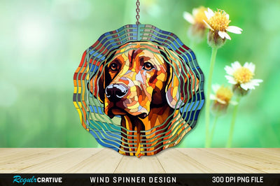 Dog Stained Glass Round Coaster Wind Spinner Png Design Sublimation Regulrcrative 
