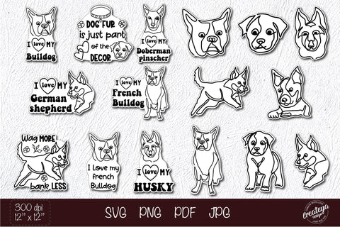 Dog sticker, Dog head stickers, Planner sticker dog, Sticker SVG bundle SVG Createya Design 
