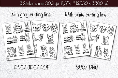 Dog sticker, Dog head stickers, Planner sticker dog, Sticker SVG bundle SVG Createya Design 