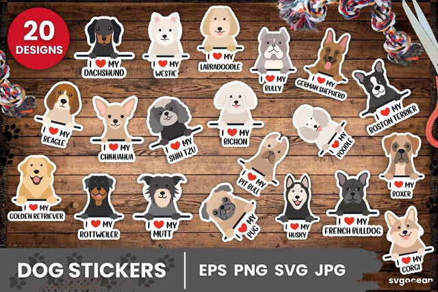 Dog Stickers SVG Bundle | Printable | Digital planner SVG SvgOcean 