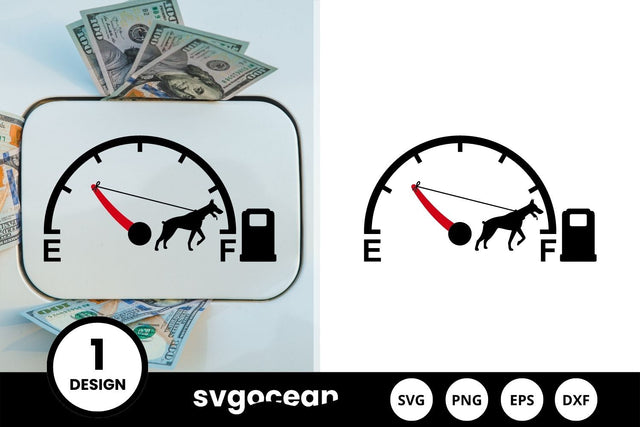 Dog Stopping Fuel Gauge Indicator SVG Design SVG SvgOcean 