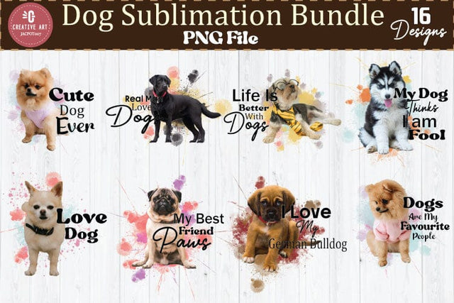 Dog Sublimation 16 Designs , Dogs Sublimation Bundle Sublimation jacpot007 