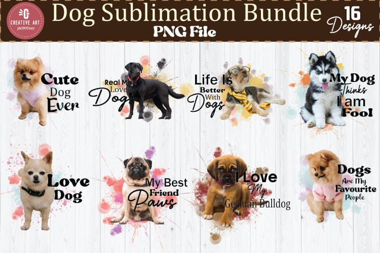 Dog Sublimation 16 Designs , Dogs Sublimation Bundle Sublimation jacpot007 