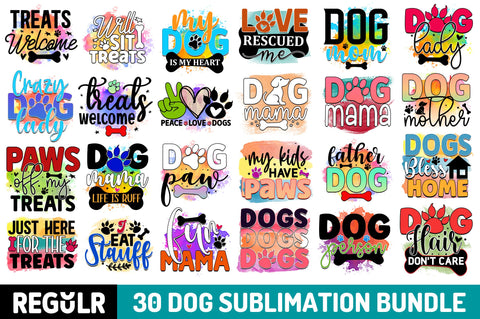 Dog Sublimation Png Bundle SVG Regulrcrative 