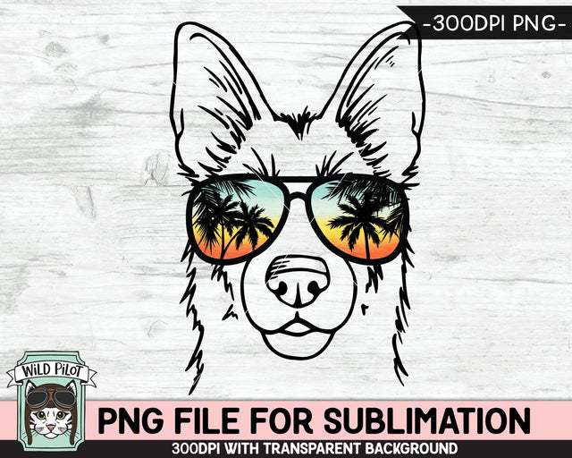 Dog Sunglasses SUBLIMATION designs png, German Shepherd png, Sunset Sunglasses PNG file, Palm Tree glasses, Beach Vacation png, Dog png Sublimation Wild Pilot 