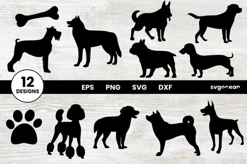 Dog Svg Bundle | Clipart | Silhouette | Cut Files SVG SvgOcean 