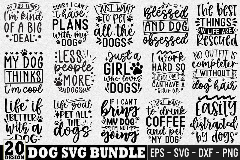 Dog SVG Bundle, Dog Quotes Design Bundle SVG FiveStarCrafting 