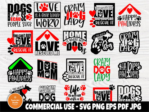 Dog SVG Bundle, Dog Signs, Paw Svg, Svg Files for Cricut SVG TonisArtStudio 