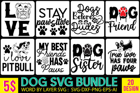 Dog SVG Bundle, Dog SVG Bundle Quotes , Dog SVG Bundle 19 Design . 19 Dog SVG Design SVG BlackCatsMedia 