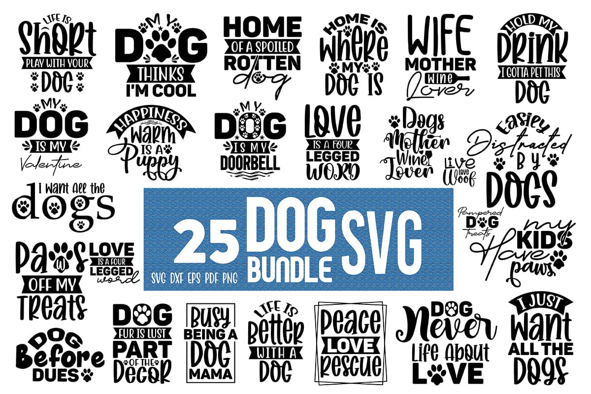 Dog SVG Bundle, Dog SVG Design Bundle, Dog Paw - Buy t-shirt designs