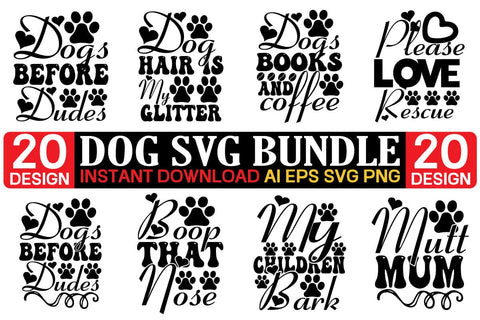 DOG SVG Bundle, Dogs clipart, Dogs svg files for cricut, dogs silhouette, Dogs designs Bundle, dog dad, dog mom, puppy svg, dog mom svg SVG designmaster24 