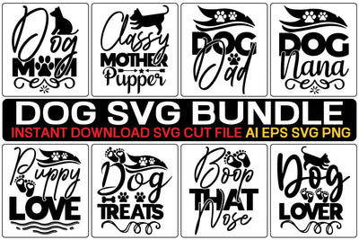 Dog Svg Bundle, Pawsitive Svg, Puppy Svg, Dog Sayings, Dog Clipart, Files for Cricut,Dog svg Bundle, SVG designmaster24 
