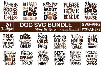 Dog SVG Bundle SVG Cut File SVGs,Quotes and Sayings,Food & Drink,On Sale, Print & Cut SVG DesignPlante 503 