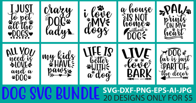 Dog Svg Bundle SVG Syaman 