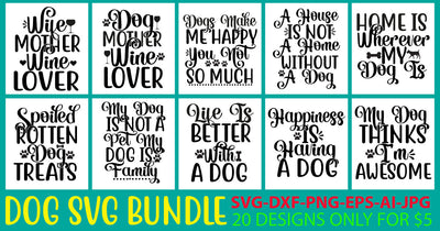 Dog Svg Bundle Vol. 3 SVG Syaman 