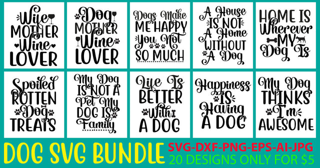 Dog Svg Bundle Vol. 3 SVG Syaman 