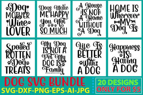 Dog Svg Bundle Vol. 3 SVG Syaman 