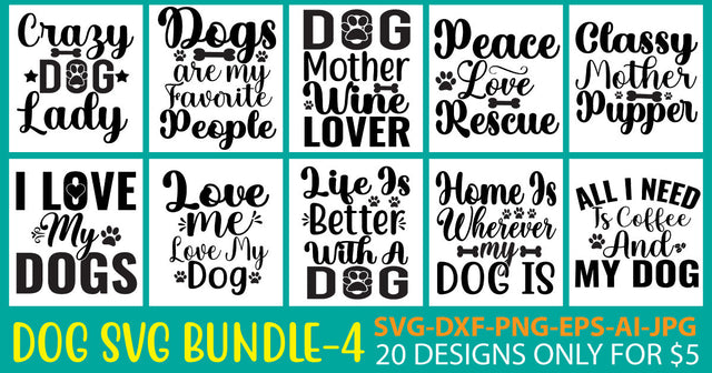 Dog Svg Bundle Vol. 4 SVG Syaman 