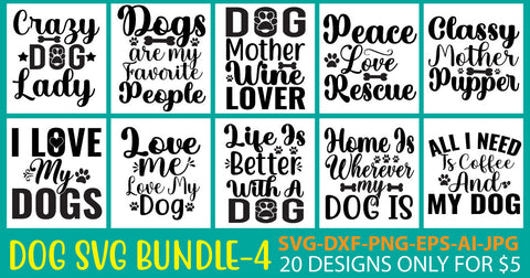 Dog Svg Bundle Vol. 4 SVG Syaman 