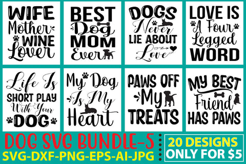 Dog Svg Bundle Vol. 5 SVG Syaman 