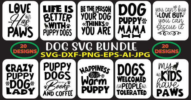 Dog Svg Bundle Vol. 6 SVG Syaman 