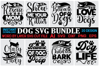 Dog svg Bundle,Pawsitive Svg, Puppy Svg, Dog Sayings, Dog Clipart, Files for Cricut,Dog svg Bundle, SVG designmaster24 