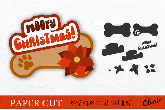 Dog SVG. Christmas Dog SVG. Dog Papercut SVG Olga Terlyanskaya 