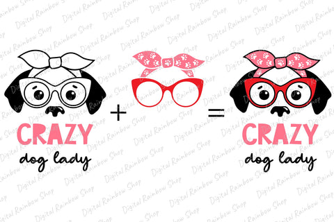 Dog svg, crazy dog lady, funny dog quote SVG Digital Rainbow Shop 