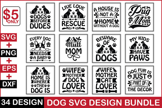 Dog SVG Design Bundle SVG Rupkotha 