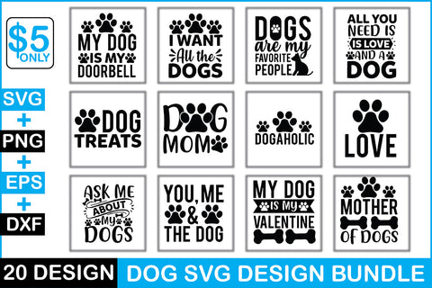 Dog Svg Design Bundle SVG Rupkotha 