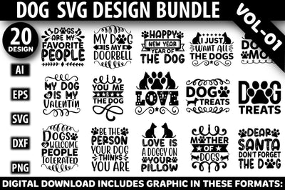 Dog SVG Design Bundle SVG Rupkotha 