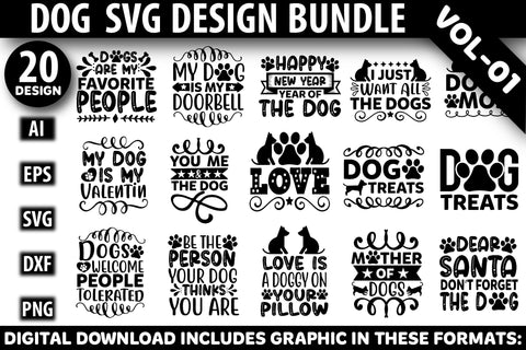 Dog SVG Design Bundle SVG Rupkotha 