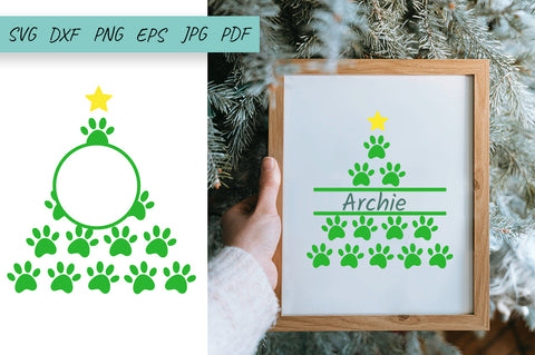 Dog Svg, Dog Paw Christmas, Monogram Dog Paw, Christmas Svg SVG Irina Ostapenko 
