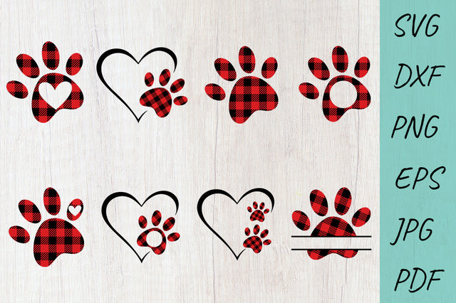 Dog SVG, Paw Print SVG, Buffalo Plaid Dog Paw, Paw Monogram SVG Irina Ostapenko 