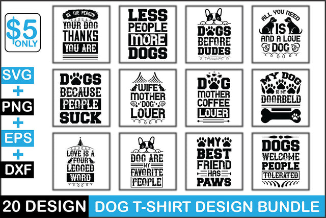 Dog T-shirt Design Bundle SVG Rupkotha 