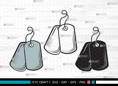 Dog Tag Army SVG Cut File | Dog Tags Svg | Military Dog Tags Svg | Military Svg | Dog Tag Clipart SVG ETC Craft 