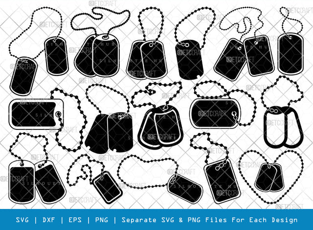Dog Tag Army SVG, Dog Tag Silhouette, Dog Tag Svg, Army Dog Svg, Dog Tags Svg, Solider Svg, Army Svg, Dog Tag Bundle SVG ETC Craft 
