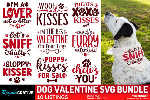 Dog Valentine SVG Bundle SVG Regulrcrative 