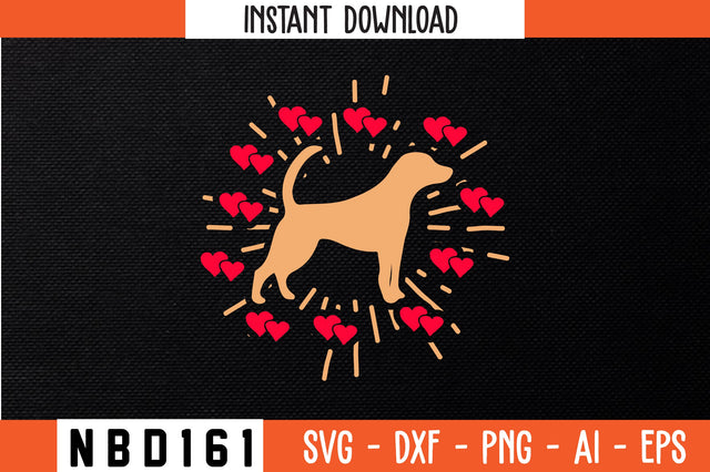 DOG VALENTINE T-Shirt Design SVG Nbd161 