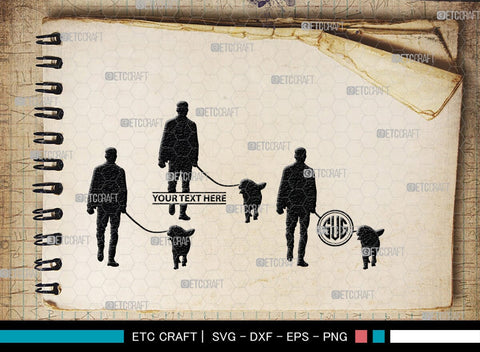 Dog Walker Monogram, Dog Walker Silhouette, Dog Walker SVG, Woman Walking Svg, Dog Svg, Dog Lover Svg, SB00352 SVG ETC Craft 