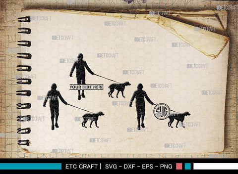 Dog Walker Monogram, Dog Walker Silhouette, Dog Walker SVG, Woman Walking Svg, Dog Svg, Dog Lover Svg, SB00352 SVG ETC Craft 