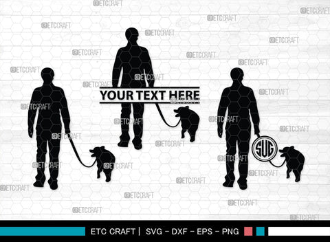 Dog Walker Monogram, Dog Walker Silhouette, Dog Walker SVG, Woman Walking Svg, Dog Svg, Dog Lover Svg, SB00352 SVG ETC Craft 