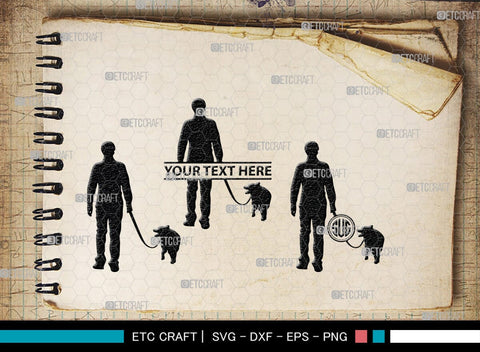 Dog Walker Monogram, Dog Walker Silhouette, Dog Walker SVG, Woman Walking Svg, Dog Svg, Dog Lover Svg, SB00352 SVG ETC Craft 