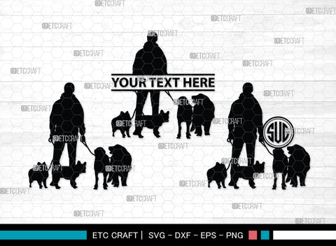 Dog Walker Monogram, Dog Walker Silhouette, Dog Walker SVG, Woman Walking Svg, Dog Svg, Dog Lover Svg, SB00352 SVG ETC Craft 