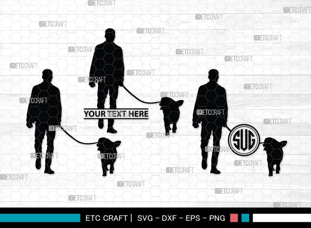 Dog Walker Monogram, Dog Walker Silhouette, Dog Walker SVG, Woman Walking Svg, Dog Svg, Dog Lover Svg, SB00352 SVG ETC Craft 