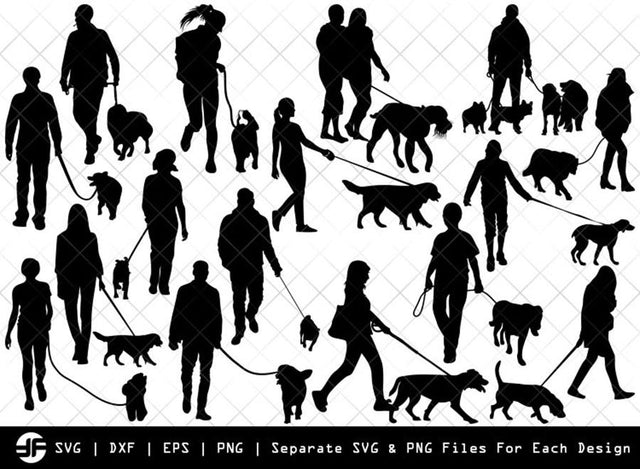 Dog Walker SVG | Silhouette Bundle | SVG Cut File SVG ETC Craft 