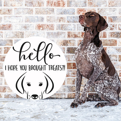 Dog Welcome Door Hanger Sign SVG Cloth and Pine Designs 